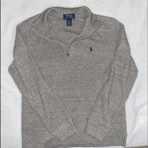 Gray Polo 1/2 zip sweater